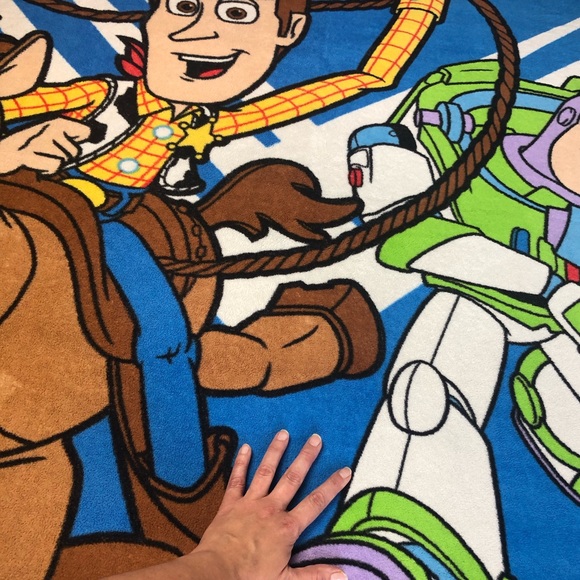 Disney Other - Vintage Toy Story Large Fleece Throw Blanket - Woody, Buzz Lightyear & Bullseye